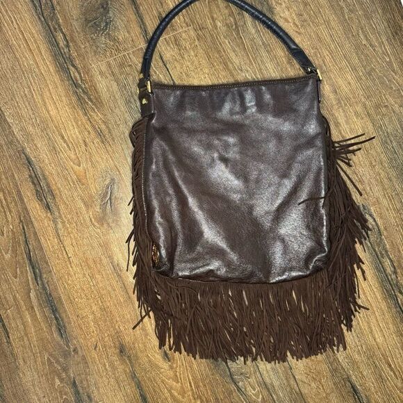 Tory Burch Dark Brown Fringed Leather Suede
Hobo Bag - Picture 7 of 9